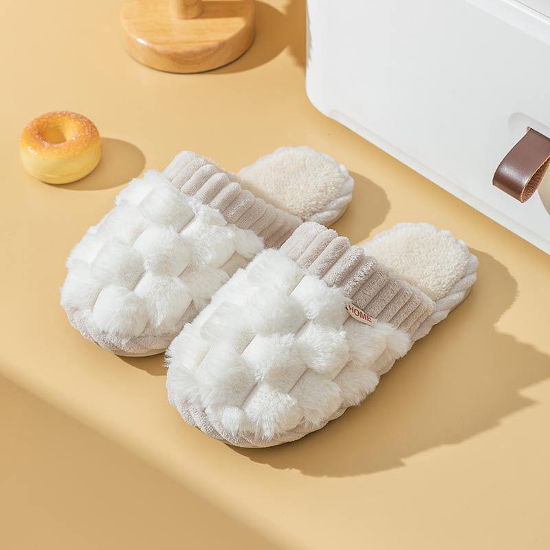Women's Non-Slip Plush Cotton Slippers for All Seasons