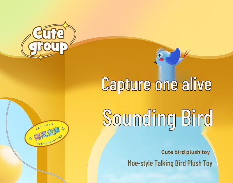Pet Plush Bite-Resistant Interactive Bird Toy for Cats and Dogs