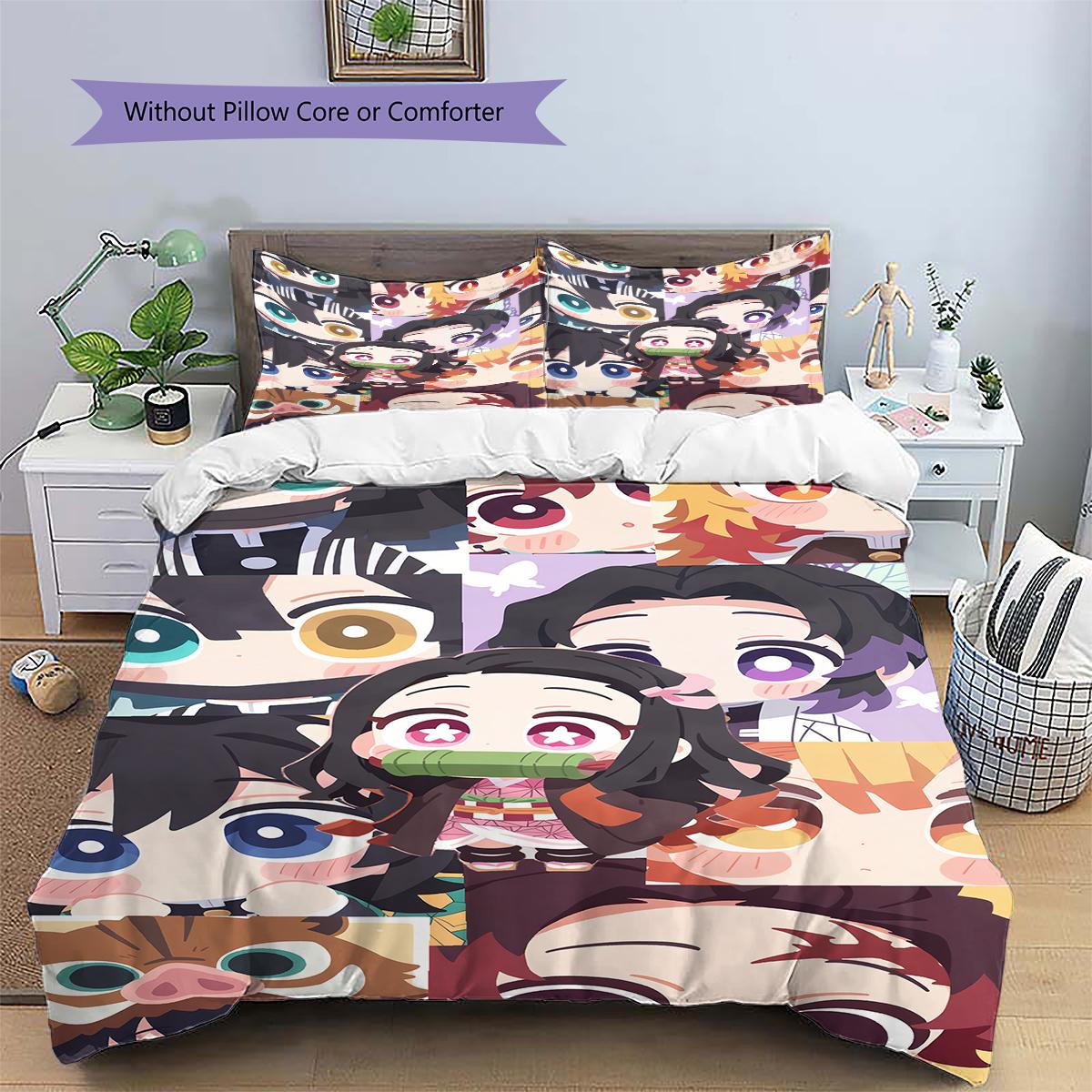 

Demon Slayer Cute Style Bedding Set Duvet Cover Pillowcase No Filler, Soft Home Bedroom Decor, Perfect Gift for Fans.chl 135x200cm