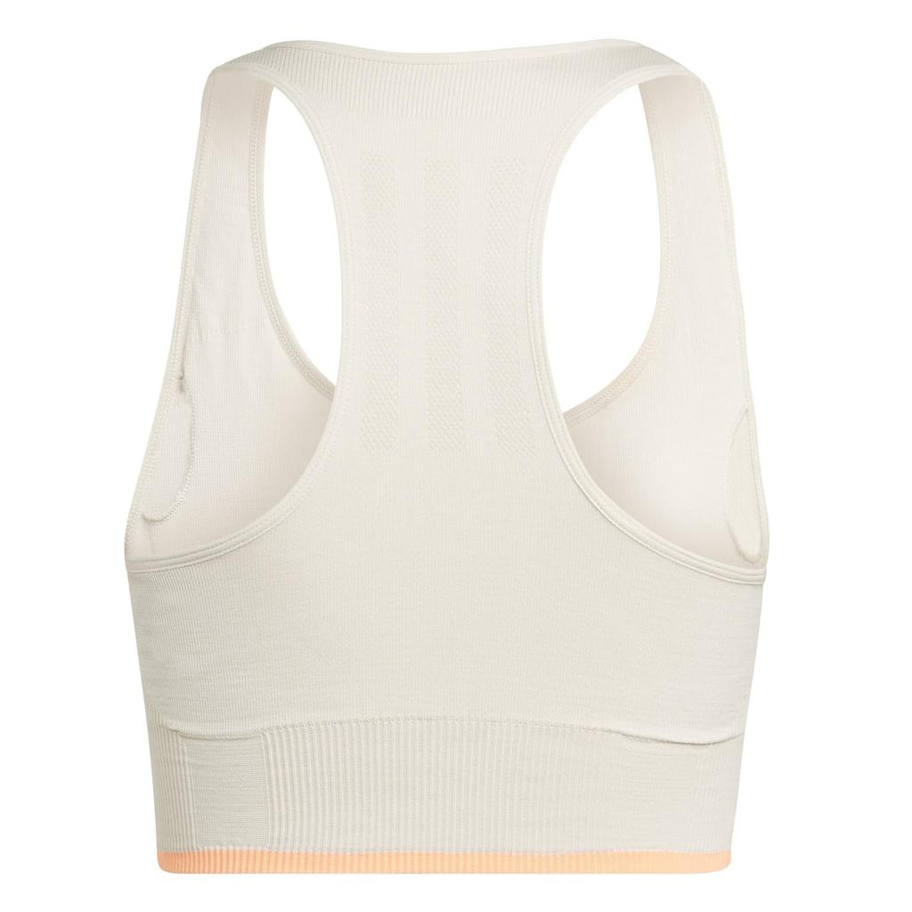 Adidas TF570 Sports Medium Seamless Merino Wool Running Orange Size M Women's Bra, Support, Bra, Alumina/Beam (HL8599),