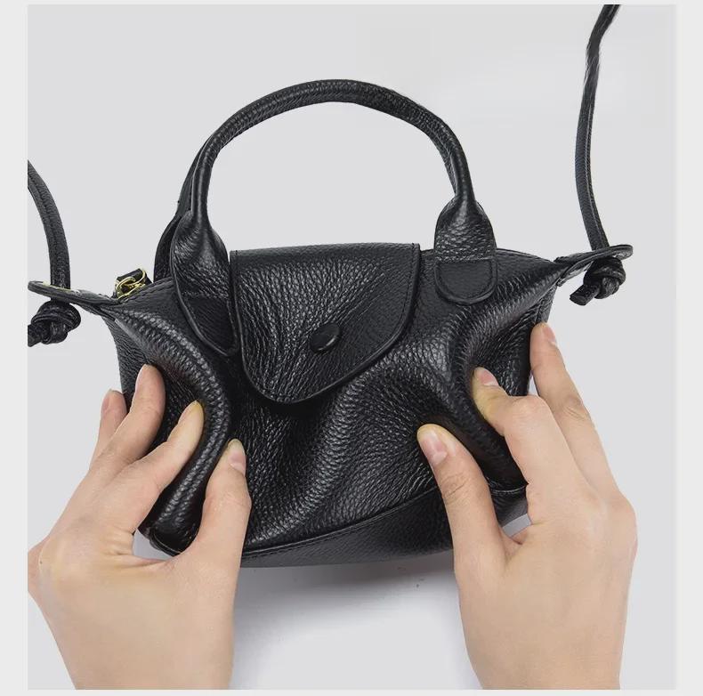 Mini borsa a tracolla in vera pelle – Borsa a tracolla quadrata alla moda da donna