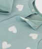 Heart Print Footless Romper A0DAN Light White 6 months 67cm [Petit Bateau] Green/Milky