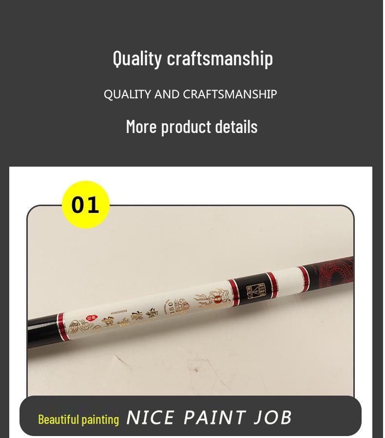 60cm Ultra-Hard, Ultra-Light Carbon Stream Rod – 2/8 Action, Ideal for Various Waters