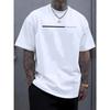 Herren Rundhals Kurzarm Print T-Shirt Baumwolle Bequemes T-Shirt Mann