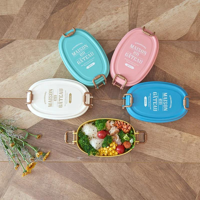 

Japanese Style Portable Lunch Box Microwave Safe Plastic Bento Box Stackable Salad Fruit Food Container