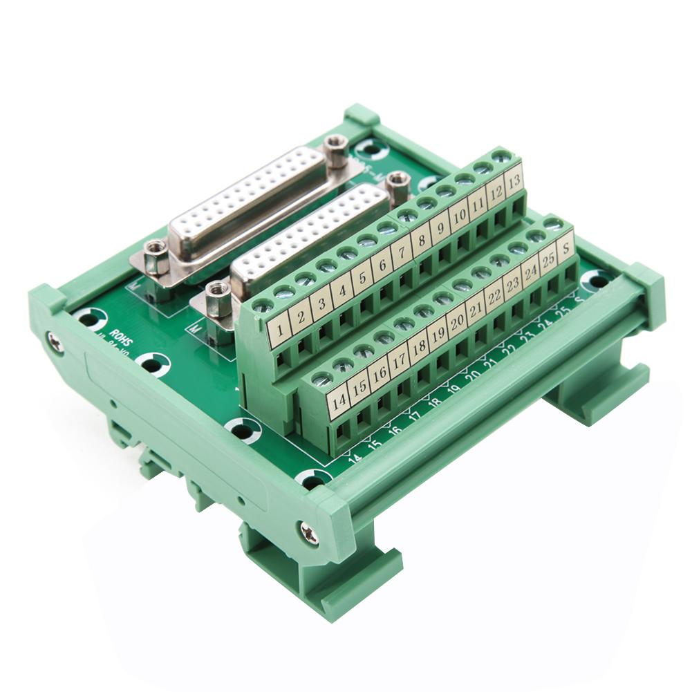 DB25 M6 Double Female Head DIN Rail Mount Interface Module Terminal Block Board Connector