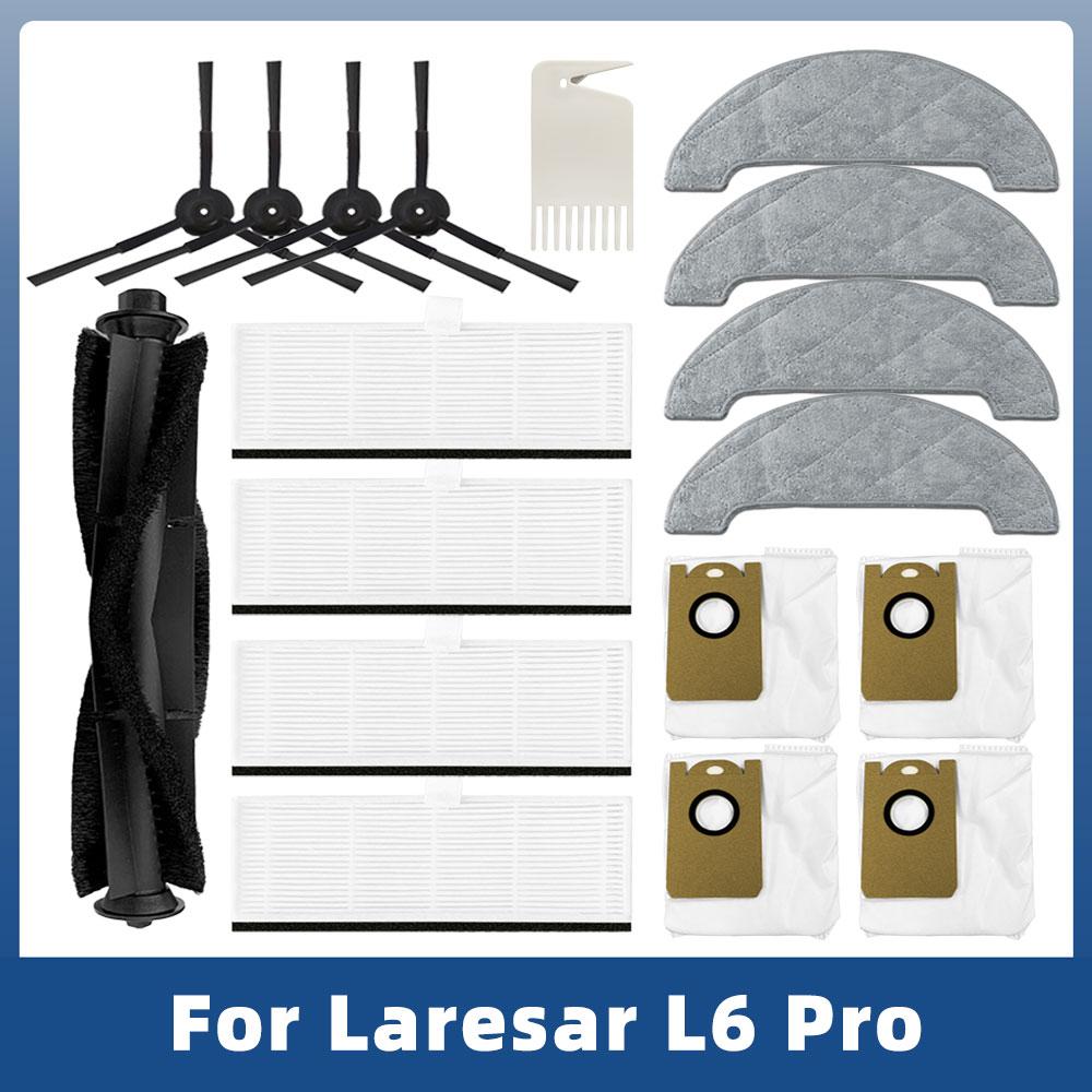 

Spare Parts For Laresar L6 Pro Robot Vacuum Cleaner Accessories Main Brush Side Brush Hepa Filter Dust Bag Mop Rag Cloth