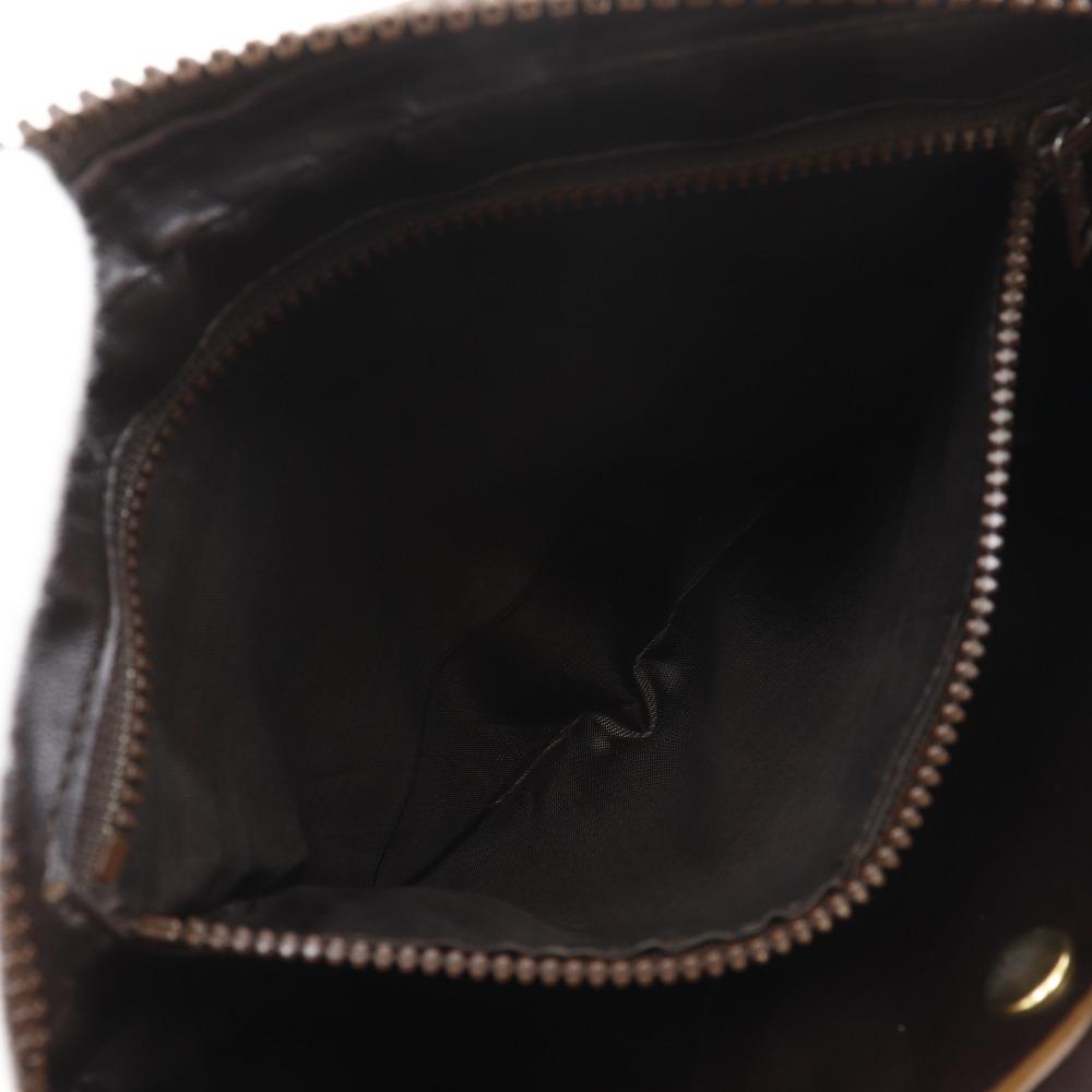Celine Old Celine Business Bag Macadam Pattern Vintage Brown PVC Mens Used