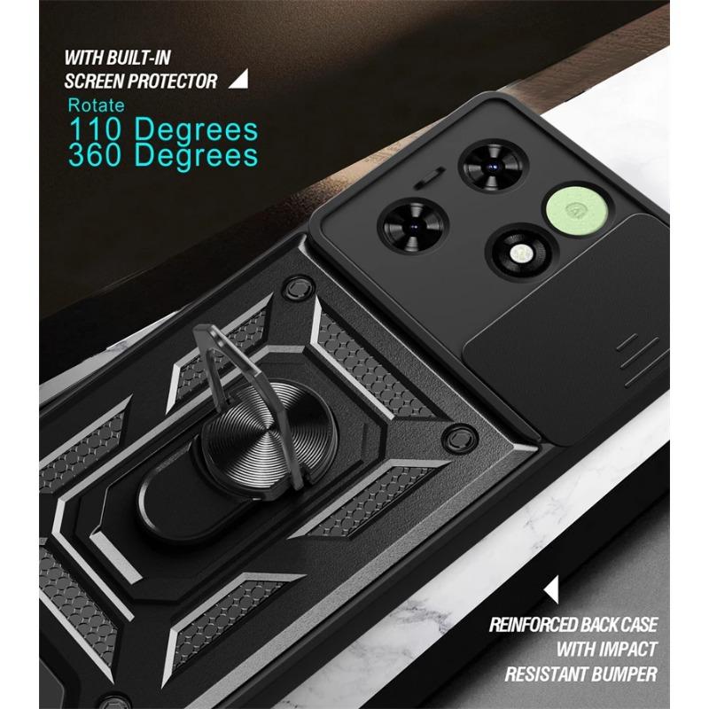 For Tecno Spark GO 2024 Case Slide Camera Protect Phone Cases For Tecno Spark 20 20C Pop 8 Magnetic Ring Stand Armor Back Cover