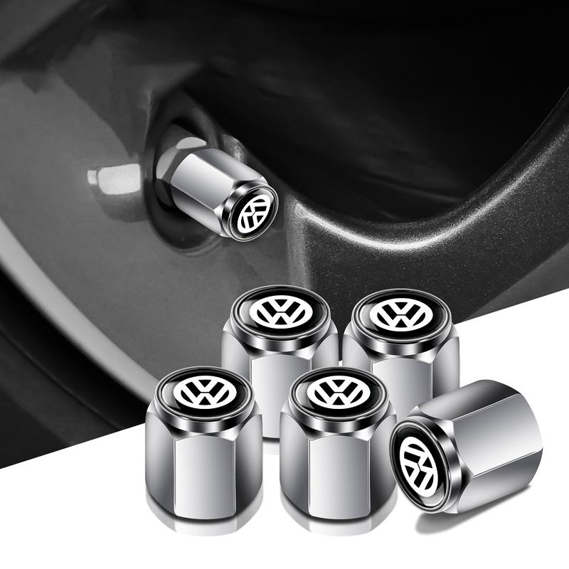 4Pcs Car Styling Wheel Tires Bolt-in Valve Caps For Volkswagen VW Passat B6 B5 B7 Golf 4 5 6 Teramont ID3 GTI Polo Touareg Jetta ci1