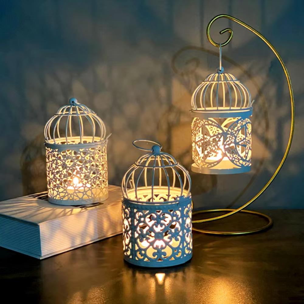 

Sturdy Bird Cage Candlestick Long-Lasting Iron Aromatherapy Holder Candlelight Dinner Style 3