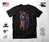 Horse Portrait Neon Graphic T-Shirt Black Unisex S-2XL