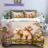 Beautiful Poodle Pattern Bedding Home Decoration Birthday Gift (1 * duvet cover + 2 * pillowcase, without core)