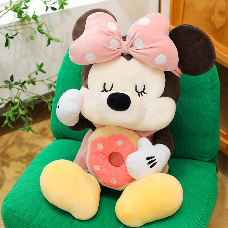 Donut Mickey Minnie Plush Sweetheart Breakfast Mickey Mouse Doll Sleeping Pillow