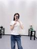 26 Early Spring High-Quality Underwire Short-Sleeve Triangle Logo Slimming Cotton T-Shirt - White Trendy Brand