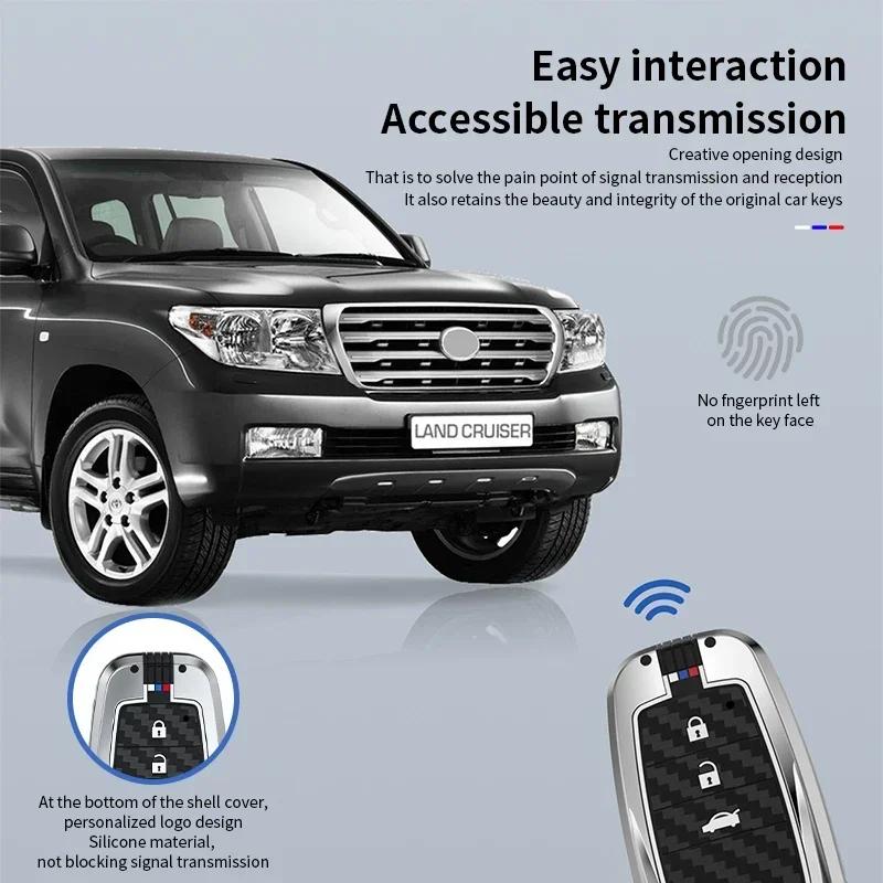 Alloy+Carbon Fider Car Key Case Holder Chain Toyota Alphard VELLFIRE 2012 PREVIA 2019 2020 2021 Car Interior Accessories