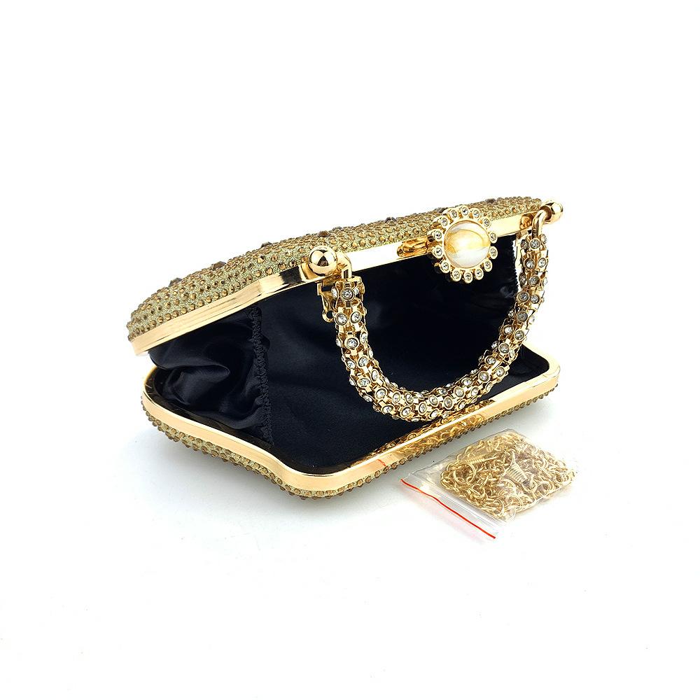Silver/Gold/ Rhinestone Bag Women Wedding Party Diamond Top-Handle Crystal Dinner Purses Evening Bags Long Chain Shoulder Handba