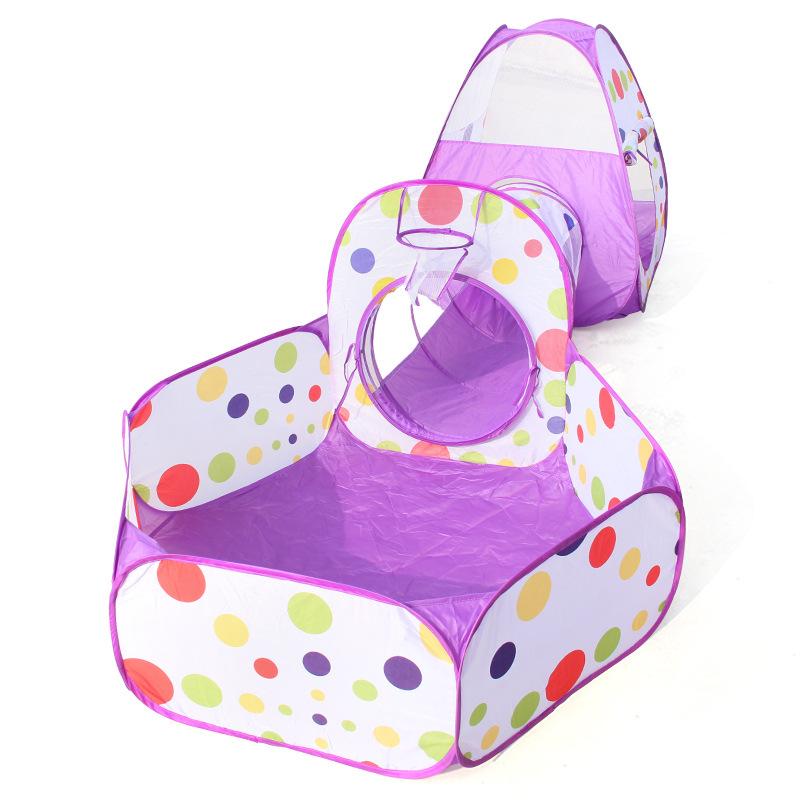 Children'S Tent Indoor And Outdoor Foldable Climbing Game House 3-In-1 Storage Ocean Ball Pool Tunnel Tent Toys