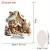 Acrylic Gingerbread House Christmas Ornament - Waterproof Desktop Decoration for Kids' Gifts