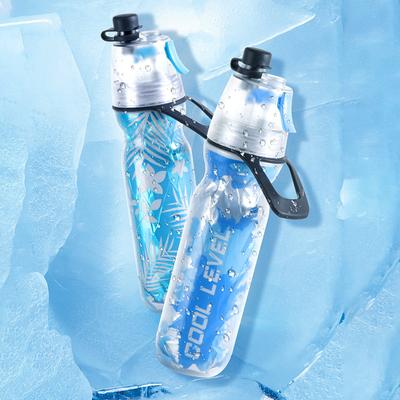 Wasserflasche Sporttreffen Radfahren Kaltes Sprühbecher Tragbarer Outdoor-Trinkbehälter Wandern Camping Reisekessel Erwachsene Kinder 500 ml