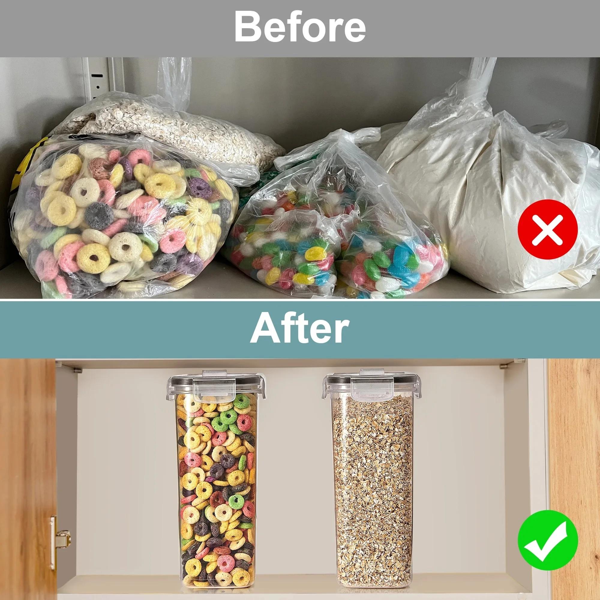 

Прозрачный пластиковый диспенсер для хлопьев Sorbus, 17 чашек, герметичная крышка, контейнеры для хранения продуктов с носиком для насыпания United States