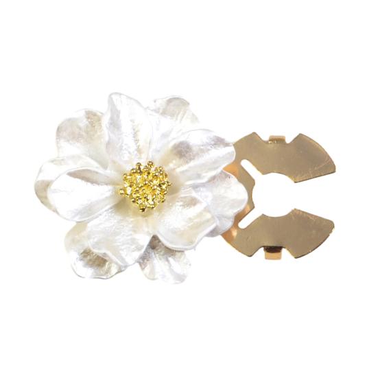 Button Cuff Pearly Luster Gardenia Flower Shape Easy Installation Button Cover Decorative Shirt