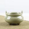 Celadon Imitation Temple Double Ear Ceramic Thread Incense Burner Temple Buddha Furniture Ceramic Sandalwood Incense Burner