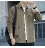 Romon Men's Fleece-Lined Corduroy Warm Shirt Jacket - Iron-Free Autumn/Winter Workwear
