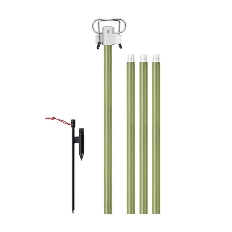 Aluminum Camping Lamp Stand Outdoor Lamp Rod Post Hanging Tent Light Holder Rack Light Hook Stand for Camping Traveling зелёный