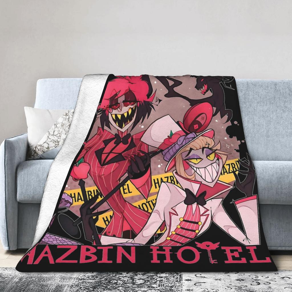 Hazbins Hotels Alastor and Lucifer  Blanket Coral Fleece Plush Summer Demon Super Warm Throw Blankets for Sofa Car Rug Piece