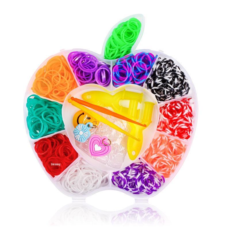 Stav na gumičky Rainbow pro děti - DIY náramek hračka s 28, 32 mřížkami