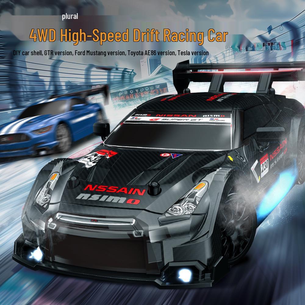 1:24 RC Drift High-Speed Mustang AE86, Four-Wheel Drive Racing Toy Car, Rechargeable Model.