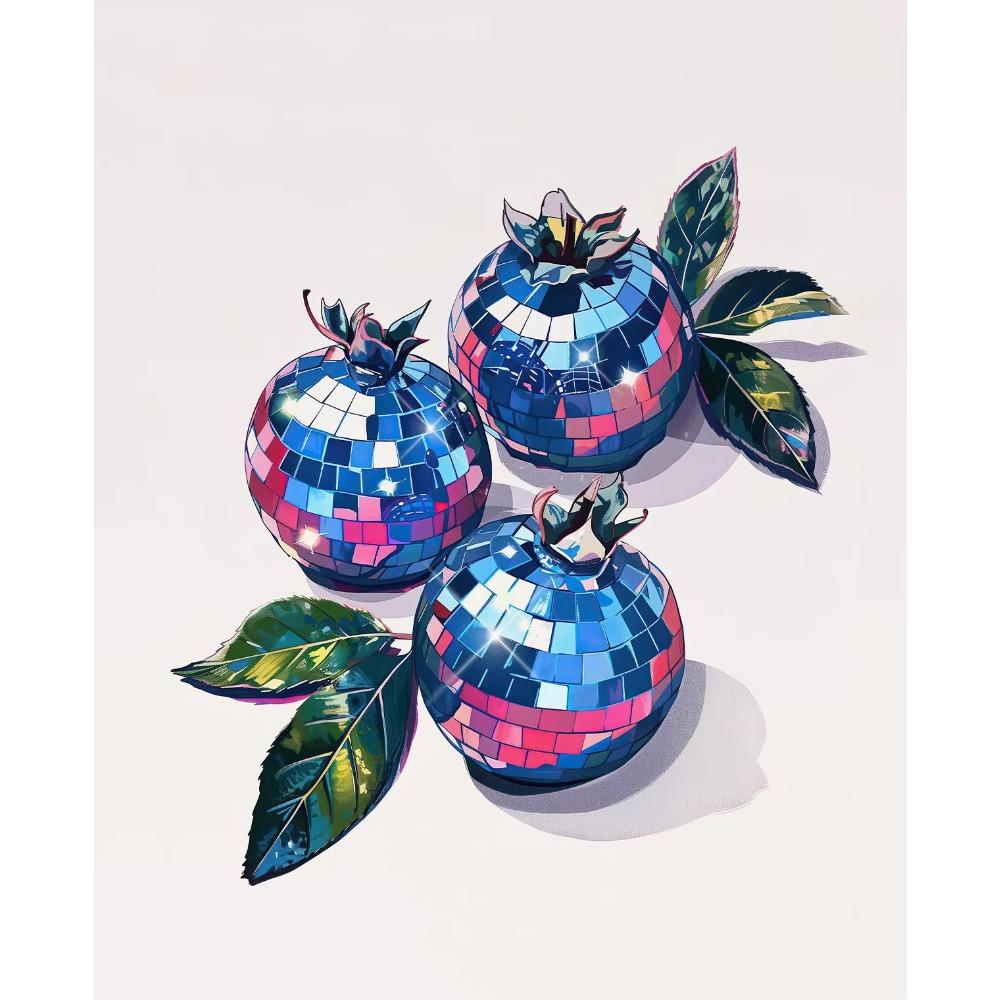 Disco Vintage Cherry Strawberry Blueberry Watermelon Lemon Fruit Art Poster Canvas Paintings Wall Art Pictures Home
