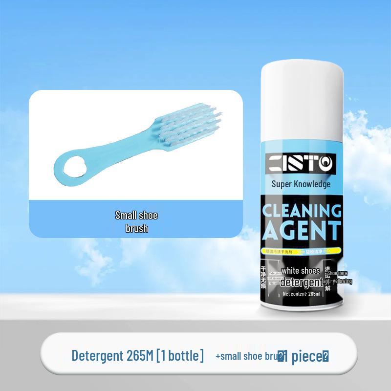 White Shoe Cleaner Foam: No-Wash Stain & Yellowing Remover, Dry Cleaning Mousse with Shoe Polishing Brush