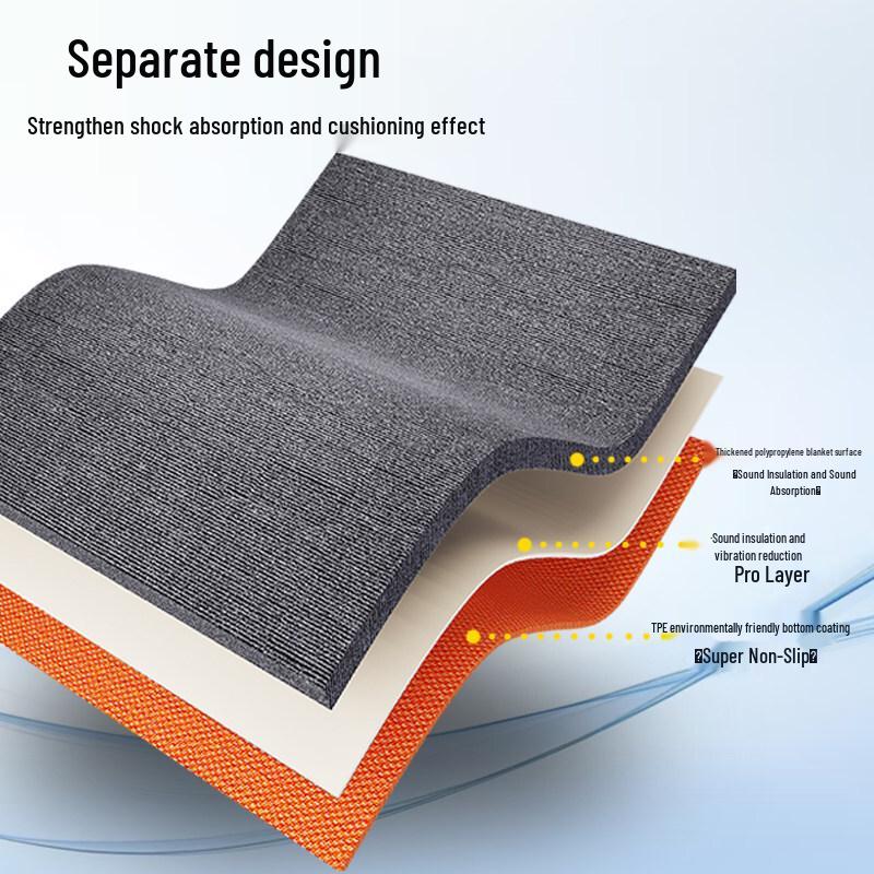 Pu Cheng 9mm TPE Carpet Anti-Vibration & Soundproofing Mat - Brown Single Stripe