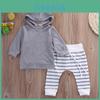 Toddler Kids Baby Boys Cozy Hooded Shirt Tops And Comfortable Pants Twopiece Outfits
