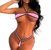 Exotic Three-Point High-Cut Bikini Lingerie Set