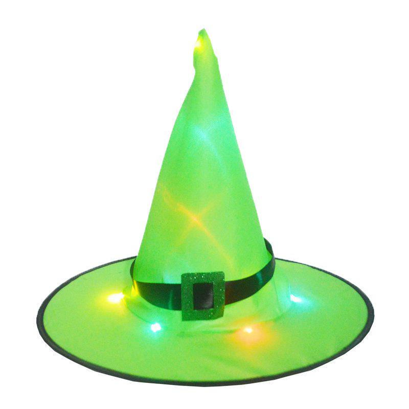 Festive Glowing Halloween Witch Hats For Outdoor Cosplay Party And Decorations