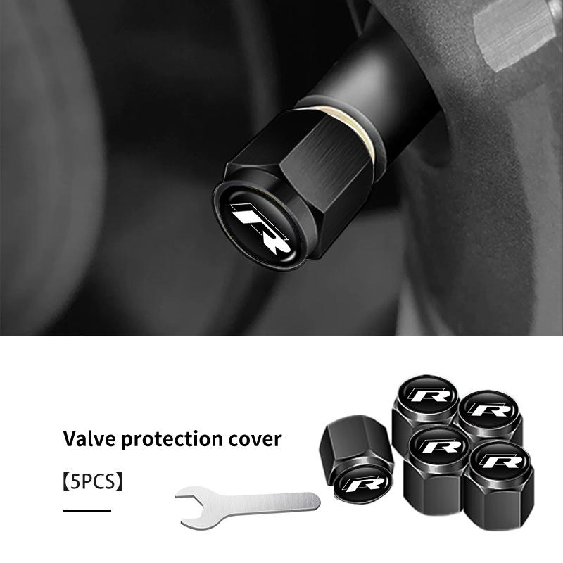 5pcs Metal Car Tire Wheel Theftproof Cap Air Valve Stem Cover For Volkswagen VW Jetta Golf4 5 6 Beetle CC B5 B6 B7 EOS GTI MK2 BAV1