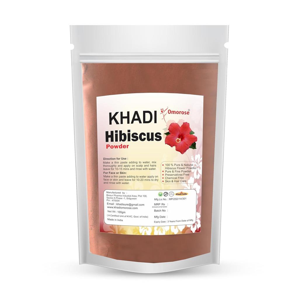 Khadi Omorose Hibiscus Flower Powder For Face Pack, 100grm X Pack of 2