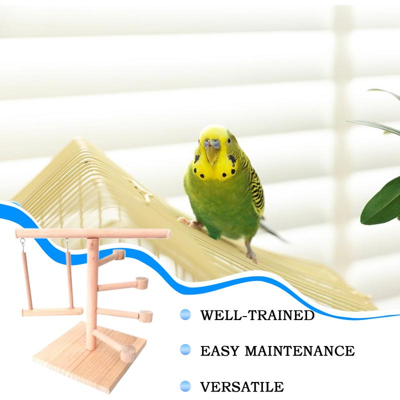 Bird Play Stand Safe Wooden Parrot Stand Cockatiel Toys Multifunctional Natural Bird Perch Cage Accessories For Cockatoos
