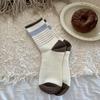 Women's New Autumn Products All Kinds of Striped Color Curled Edge Boneless Yuezi Tube Pile Socks