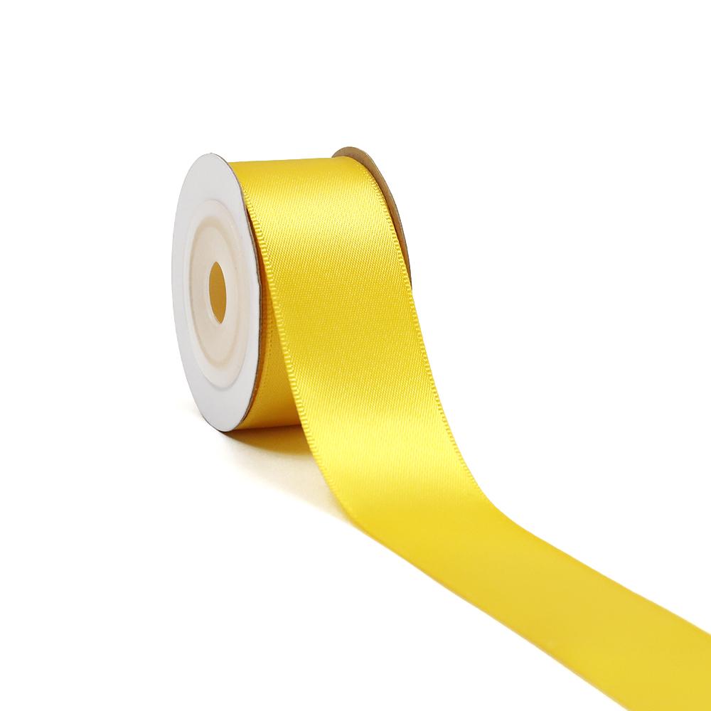 Factory Hot Sale 100% Polyester Single Sided Face Satin Ribbon 4cm Gift Packing Ribbon Roll 38mm жёлтый