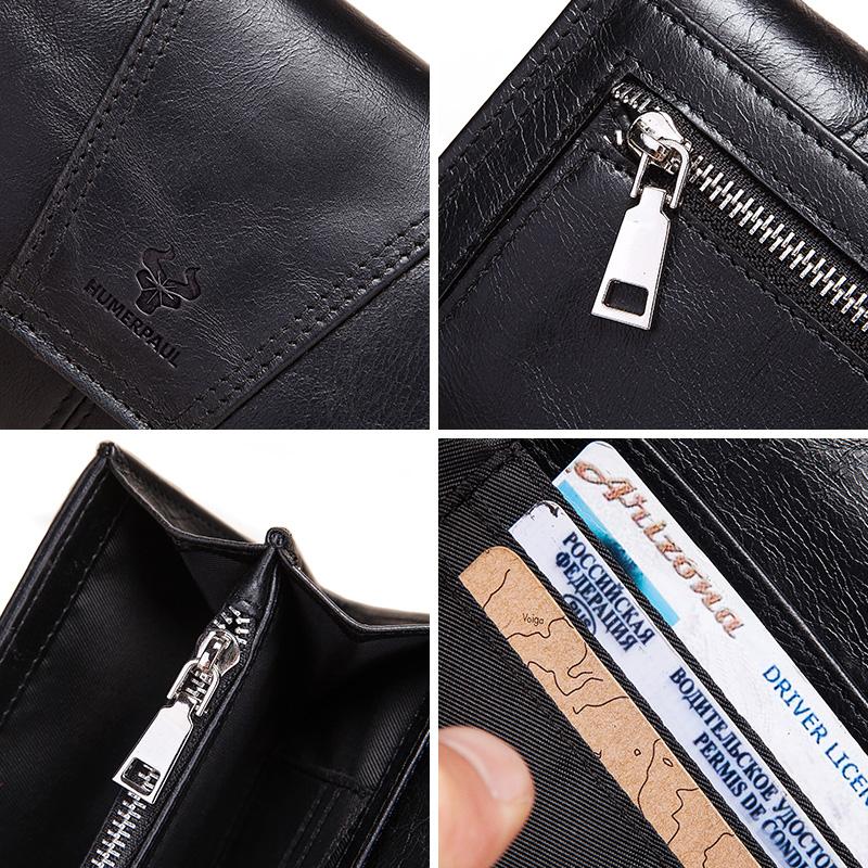 Humerpaul Portafoglio da donna portafoglio in pelle bovina primo strato grande capacità clutch portafoglio multi-carte con finestra per foto portafoglio