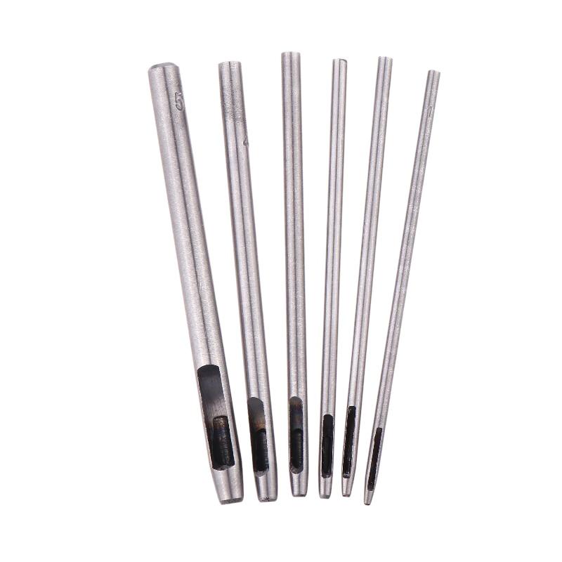

Leather Hollow Punch Tools-6Pcs Round Hole Punches Set Steel Puncher DIY Craft Working for Watch Band,Belt Strap,Fabric серебряный
