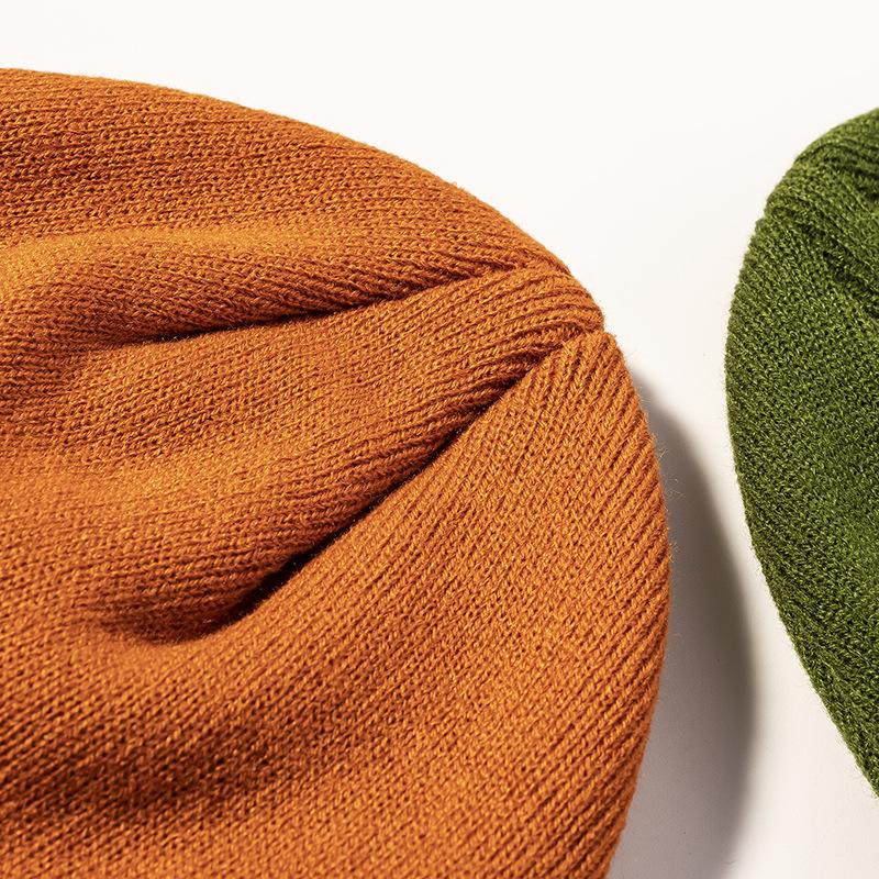 Hat Women's Wool Versatile Hexagonal Light Board No Edge Curling Cold Hat Autumn and Winter Outdoor Warm Thickened Men's Knitted Hat