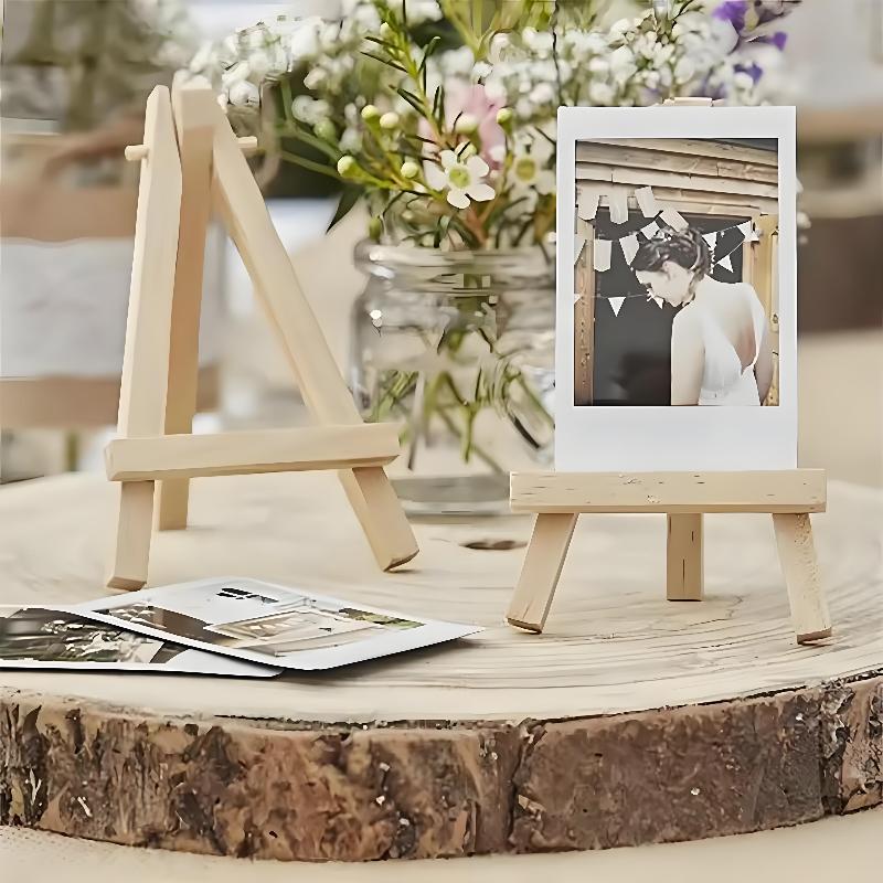 Eco-Friendly Mini Wooden Tripod for Elegant Wedding Table Decor and Craft Displays