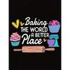 Women's Casual Sports T-Shirt, Round Neck, Short Sleeve, Cake Making Pattern Print, Comfortable Holiday Summer Top