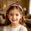 Bandeau pour fille avec peigne à dents lisses et arc anti-glisse Couleur dégradé arc-en-ciel Décoration Cœurs Étoiles Serre-tête