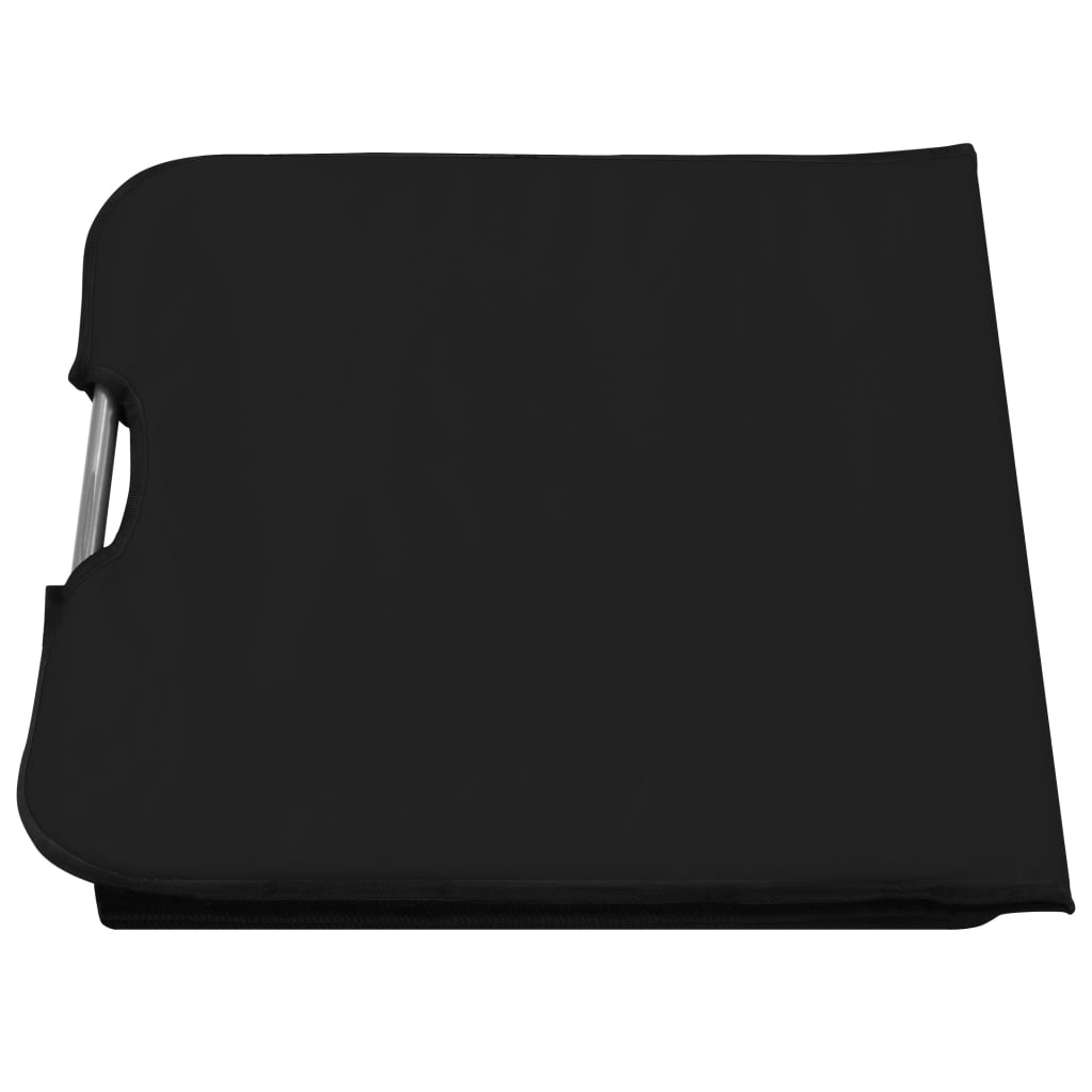 Folding Beach Mat Set 2 Pcs Steel and Fabric Black
